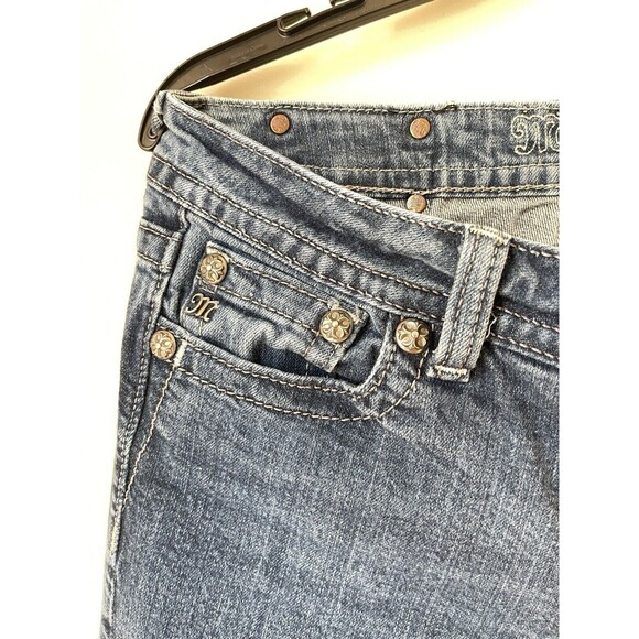Miss Me Style JP6048T3 Straight Chain Studs Fleet De Lis Blue Jeans Size 30 - Picture 7 of 14